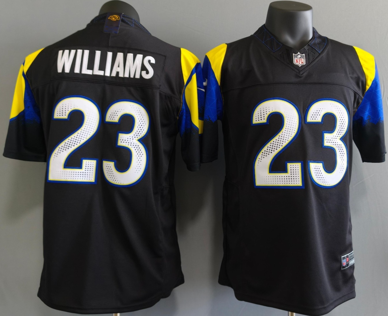 5e182197-9954-49b5-a152-a61de07699df Los Angeles Rams#23 black williams Stitched American Football Jerseys (Support customization) - Image 1